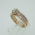 14k Rose Gold .34ct Round Brilliant Cut Diamond Ring Twist Band and Halo Accent with Bands Ring Size 7 