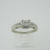 14k White Gold Approx .50ct Princess Cut Diamond Ring with Diamond Accents Size 5 1/2