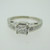 14k White Gold Approx .50ct Princess Cut Diamond Ring with Diamond Accents Size 5 1/2