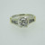 14k White Gold Approx .40ct Round Brilliant Cut Diamond Ring with Yellow Gold and Diamond Accents Size 7 