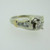 14k White Gold Approx .40ct Round Brilliant Cut Diamond Ring with Yellow Gold and Diamond Accents Size 7 