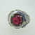 Sterling Silver Red Synthetic Ruby Ring Size 7