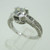 14k White Gold .87ct Round Brilliant Cut Diamond Ring with Diamond Accents Size 6 1/2 
