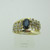 14k Yellow Gold Sapphire Ring with Diamond Accents Size 6 1/2