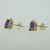 14K Yellow Gold Amethyst & Diamond Accent Oval Stud Earrings 