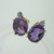 14K Yellow Gold Amethyst & Diamond Accent Oval Stud Earrings 