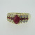 14K Yellow Gold Ruby & Diamond Ring Size 6.5 