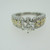 14k White Gold GIA Certified .88ct Round Brilliant Cut Diamond Ring with Yellow Gold and Diamond Accents Size 7