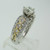 14k White Gold GIA Certified .88ct Round Brilliant Cut Diamond Ring with Yellow Gold and Diamond Accents Size 7