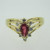 14K Yellow Gold Ruby with Diamond Accents Ring Enhancer Size 5.75