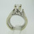 14k White Gold Approx 1.0ct Princess Cut Diamond Ring with Wedding Band Enhancer Ring Size 4 1/2 