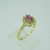 14k Yellow Gold Ruby Ring with Diamond Halo Accents Size 5 3/4