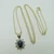 14K Yellow Gold Two Tone Blue Sapphire Necklace with Diamond Accents 
