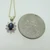14K Yellow Gold Two Tone Blue Sapphire Necklace with Diamond Accents 