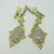 14K Yellow Gold Judith Ripka Diamond Cluster Dangle Earrings 