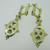 14K Yellow Gold Judith Ripka Diamond Cluster Dangle Earrings 