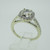 14k White Gold Approx .50ct Round Brilliant Cut Diamond Ring with Diamond Halo Accents Size 4 1/2