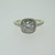14k White Gold Approx .50ct Round Brilliant Cut Diamond Ring with Diamond Halo Accents Size 4 1/2