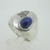 Sterling Silver Blue Star Sapphire CZ Accent Ring Size 9