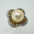Sterling Silver Honora Citrine Peach Pearl CZ Halo Ring Size 6