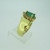 14k Yellow Gold Approx 1.0ct Pear Shape Emerald Ring with Diamond Halo Size 6