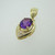 14k Yellow Gold Amethyst Pearl Enhancer Pendant
