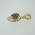 14k Yellow Gold Amethyst Pearl Enhancer Pendant
