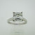 Platinum GIA Certified 1.51ct Square Emerald Cut Diamond Solitaire Ring Size 7