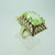 Vintage 10k Yellow Gold Created Green Stone Fashion Ring Size 6