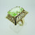 Vintage 10k Yellow Gold Created Green Stone Fashion Ring Size 6