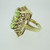 Vintage 10k Yellow Gold Created Green Stone Fashion Ring Size 6