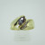 14k Yellow Gold Created Alexandrite with Diamond Accents Size 7 3/4