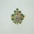 14k Yellow Gold Diamond Cluster Ring with Emerald Accents Size 5