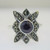 Sterling Silver Amethyst Round Cut Marcasite Ring Size 7.75