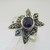 Sterling Silver Amethyst Round Cut Marcasite Ring Size 7.75
