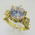 Sterling Silver Gold Plated Large CZ Ring Size 6