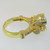 Sterling Silver Gold Plated Large CZ Ring Size 6