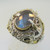 Large Sterling Silver Labradorite Gold Tone Ring Size 9