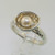 Sterling Silver Hagit Gorali Pearl Hammered Design Ring Size 10