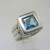 Sterling Silver Blue Topaz Square Ring Size 6