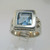 Sterling Silver Blue Topaz Square Ring Size 6*