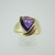 10k Yellow Gold Trillion Cut Amethyst Fashion Ring Size 7 1/4