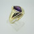 10k Yellow Gold Trillion Cut Amethyst Fashion Ring Size 7 1/4