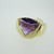 10k Yellow Gold Trillion Cut Amethyst Fashion Ring Size 7 1/4