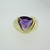 10k Yellow Gold Trillion Cut Amethyst Fashion Ring Size 7 1/4