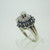 14k White Gold Diamond and Sapphire Cluster Ring Size 6 1/2