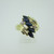 10k Yellow Gold Marquise Cut Sapphires with Diamond Accents Size 7 1/4