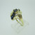 10k Yellow Gold Marquise Cut Sapphires with Diamond Accents Size 7 1/4
