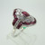 Vintage Style Beverly K 18k White Gold .45ct TW Diamond and Ruby Ring Size 6 1/2