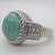 Judith Ripka Sterling Silver Reconstituted Turquoise & CZ Accents Ring Size 8